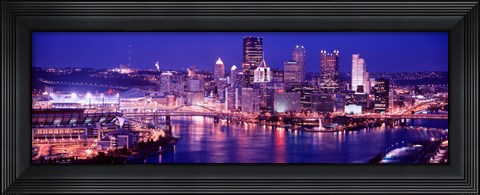 Framed USA, Pennsylvania, Pittsburgh at Dusk Print