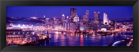 Framed USA, Pennsylvania, Pittsburgh at Dusk Print