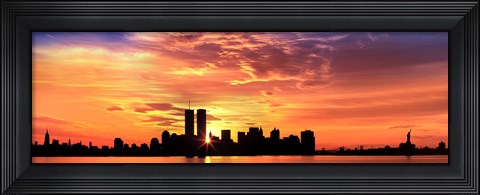 Framed US, New York City, skyline, sunrise Print