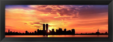 Framed US, New York City, skyline, sunrise Print