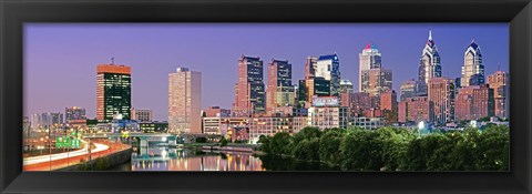 Framed Philadelphia, Pennsylvania Skyline at Night Print