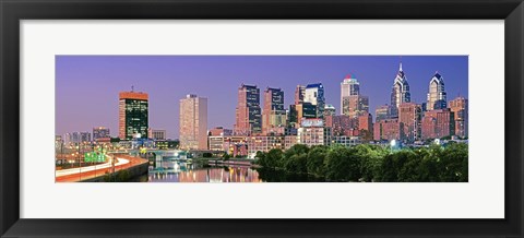 Framed Philadelphia, Pennsylvania Skyline at Night Print