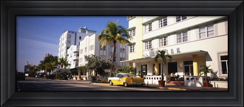 Framed Car parked in front of a hotel, Miami, Florida, USA Print