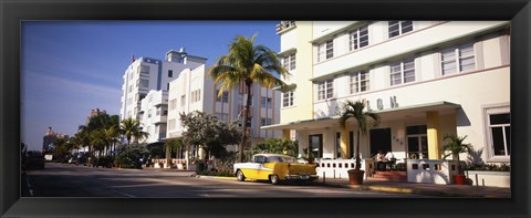 Framed Car parked in front of a hotel, Miami, Florida, USA Print