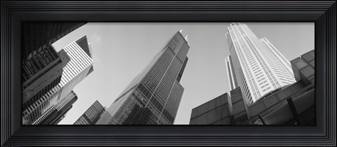 Framed Low angle view of buildings, Sears Tower, Chicago, Illinois, USA Print