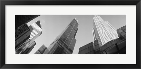 Framed Low angle view of buildings, Sears Tower, Chicago, Illinois, USA Print