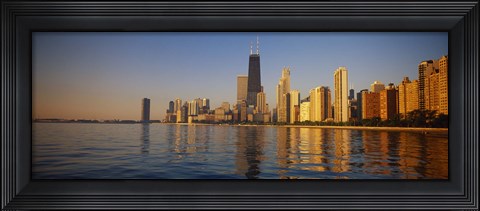 Framed Buildings on the waterfront, Chicago, Illinois, USA Print