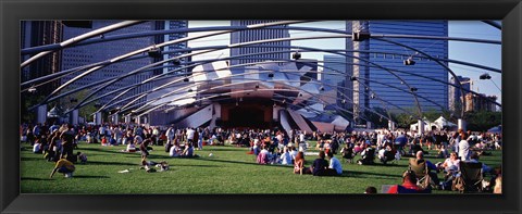 Framed People At A Lawn, Pritzker Pavilion, Millennium Park, Chicago, Illinois, USA Print