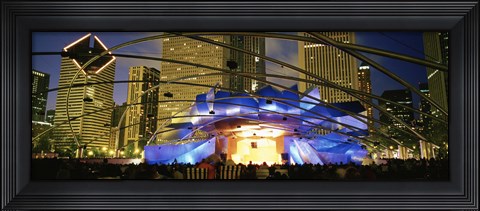 Framed USA, Illinois, Chicago, Millennium Park, Pritzker Pavilion, Spectators watching the show Print