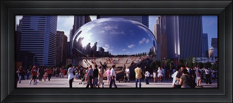 Framed USA, Illinois, Chicago, Millennium Park, SBC Plaza, Tourists walking in the park Print