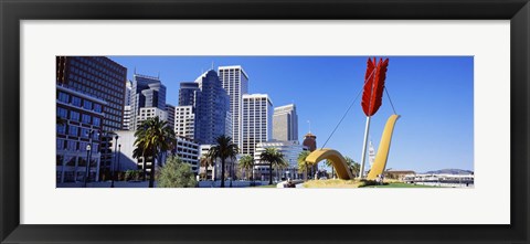 Framed USA, California, San Francisco, Claes Oldenburg sculpture Print
