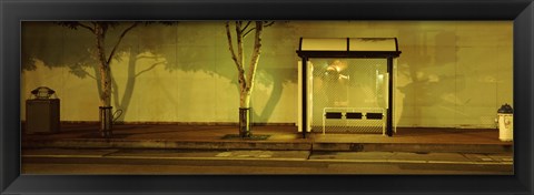 Framed Bus Stop At Night, San Francisco, California Print