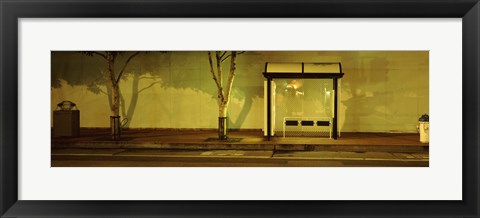 Framed Bus Stop At Night, San Francisco, California Print