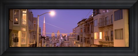 Framed City At Night, San Francisco, California, USA Print