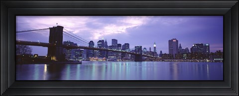 Framed Skyscrapers In A City, Brooklyn Bridge, NYC, New York City, New York State, USA Print