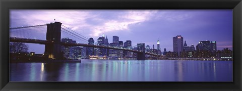 Framed Skyscrapers In A City, Brooklyn Bridge, NYC, New York City, New York State, USA Print