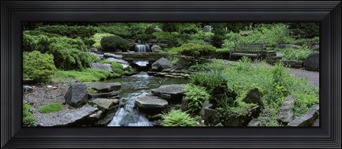 Framed River Flowing Through A Forest, Inniswood Metro Gardens, Columbus, Ohio, USA Print