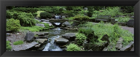 Framed River Flowing Through A Forest, Inniswood Metro Gardens, Columbus, Ohio, USA Print