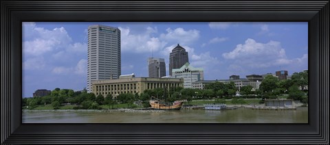 Framed Columbus, Ohio on a Cloudy day Print