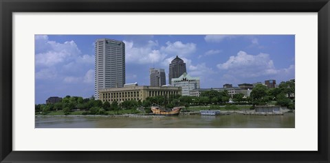 Framed Columbus, Ohio on a Cloudy day Print