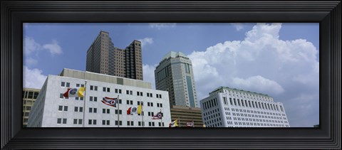 Framed Cloud over tall building structures, Columbus, Ohio Print