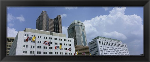 Framed Cloud over tall building structures, Columbus, Ohio Print
