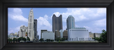 Framed USA, Ohio, Columbus, Clouds over tall building structures Print