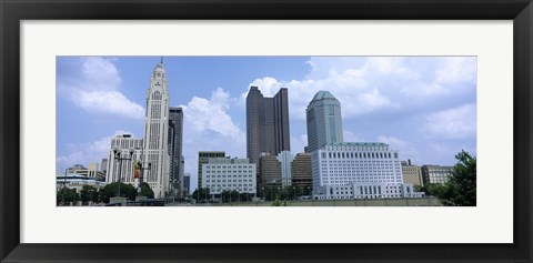 Framed USA, Ohio, Columbus, Clouds over tall building structures Print