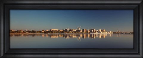 Framed USA, Wisconsin, Madison, Lake Monona, City on a waterfront Print