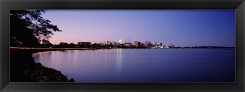 Framed Buildings Along A Lake, Lake Monona, Madison, Wisconsin, USA Print