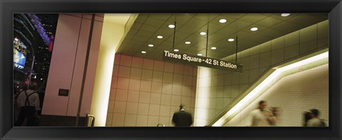 Framed USA, New York State, New York City, Times Square, Low angle view of a subway station Print