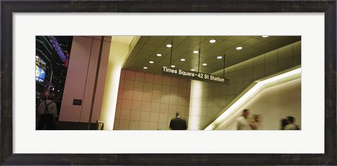 Framed USA, New York State, New York City, Times Square, Low angle view of a subway station Print