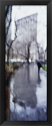 Framed Reflection Of A Building On Water, Flatiron Building, NYC, New York City, New York State, USA Print