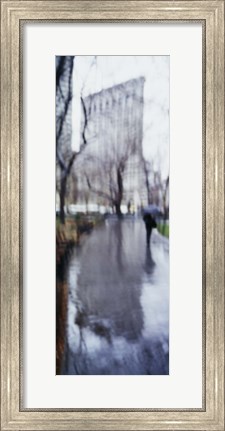 Framed Reflection Of A Building On Water, Flatiron Building, NYC, New York City, New York State, USA Print