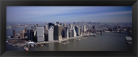 Framed High Angle View Of Skyscrapers In A City, Manhattan, NYC, New York City, New York State, USA Print