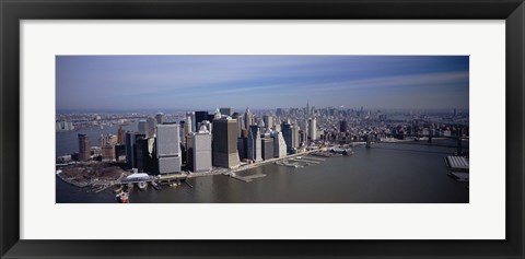 Framed High Angle View Of Skyscrapers In A City, Manhattan, NYC, New York City, New York State, USA Print