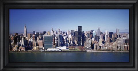 Framed Buildings on the waterfront, Manhattan, New York City, New York State, USA Print