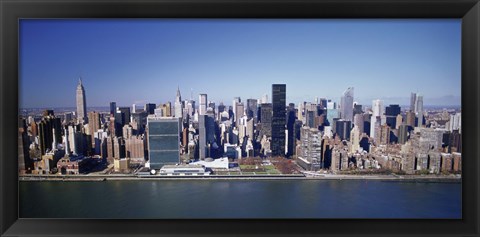 Framed Buildings on the waterfront, Manhattan, New York City, New York State, USA Print