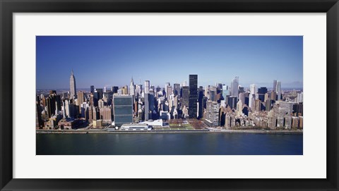 Framed Buildings on the waterfront, Manhattan, New York City, New York State, USA Print