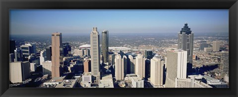 Framed Aerial view of Atlanta skyscrapers, Georgia Print