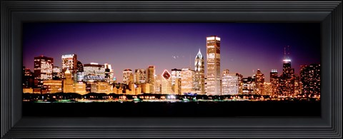 Framed Chicago Lights at Night Print