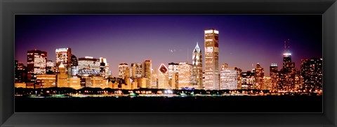 Framed Chicago Lights at Night Print