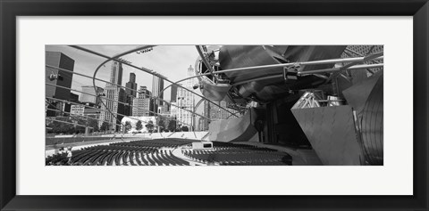 Framed Low Angle View Of Buildings In A City, Pritzker Pavilion, Millennium Park, Chicago, Illinois, USA Print