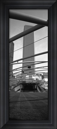 Framed Low angle view of a metal structure, Pritzker Pavilion, Millennium Park, Chicago, Illinois, USA Print