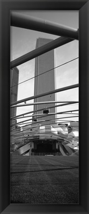 Framed Low angle view of a metal structure, Pritzker Pavilion, Millennium Park, Chicago, Illinois, USA Print