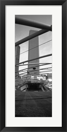 Framed Low angle view of a metal structure, Pritzker Pavilion, Millennium Park, Chicago, Illinois, USA Print