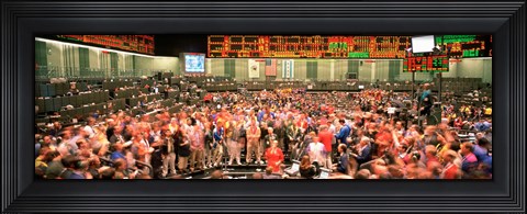 Framed Large group of people on the trading floor, Chicago Board of Trade, Chicago, Illinois, USA Print