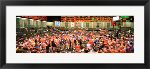 Framed Large group of people on the trading floor, Chicago Board of Trade, Chicago, Illinois, USA Print