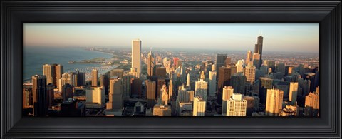 Framed High angle view of buildings in a city, Chicago, Illinois Print