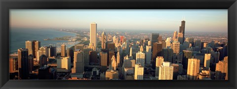 Framed High angle view of buildings in a city, Chicago, Illinois Print